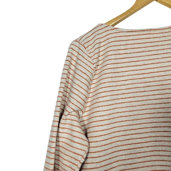 J. Jill Women's Striped Terry Style Light Weight Cream & Orange Sweater Size XL - Picture 12 of 12